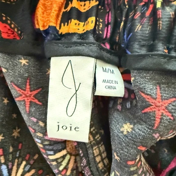 Joie Wide Leg Crop Pull On Pant Patchwork Mixed Media Flowy Art Teacher Boho Med - Picture 6 of 9